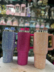 40oz Rhinestone Tumbler Straw Cup Stainless Steel Glitter