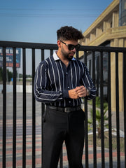 Printed Lining Shirt Style Jacket