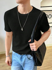 Waffle Knitted T-Shirt - Off White